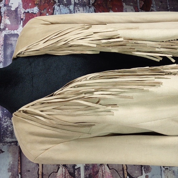 Boston Proper Faux Suede Fringe Jacket - Picture 2 of 12
